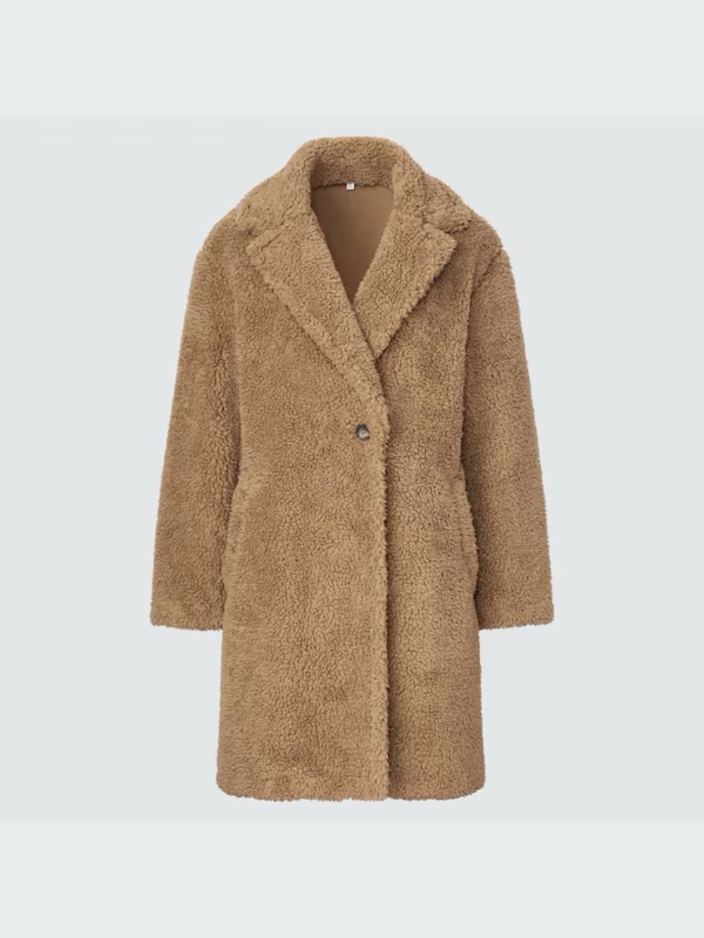 Uniqlo Pile-Lined Fleece Tailored Teddy Bear Coat Sz Medium